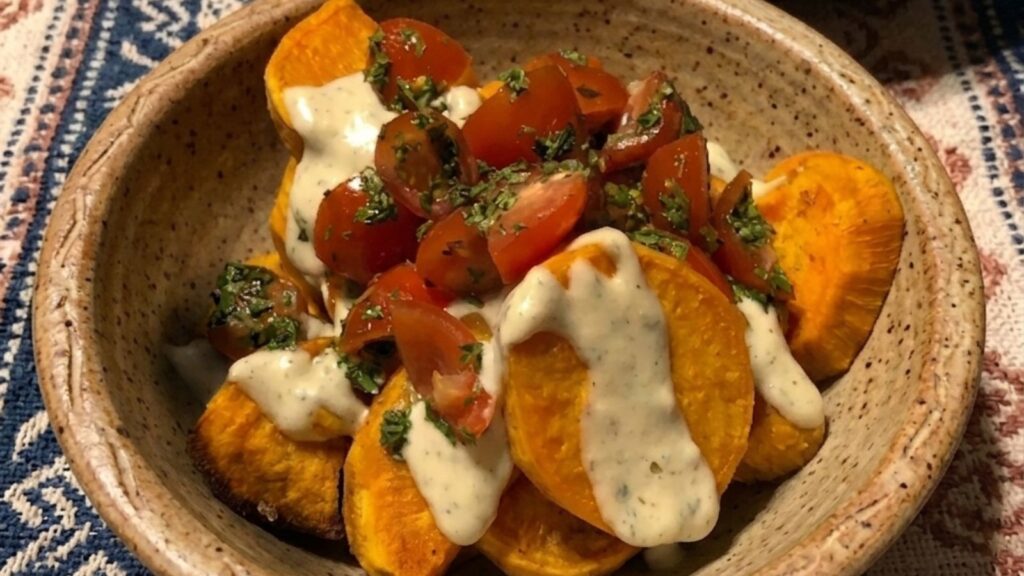 Mediterranean sweet baked potato